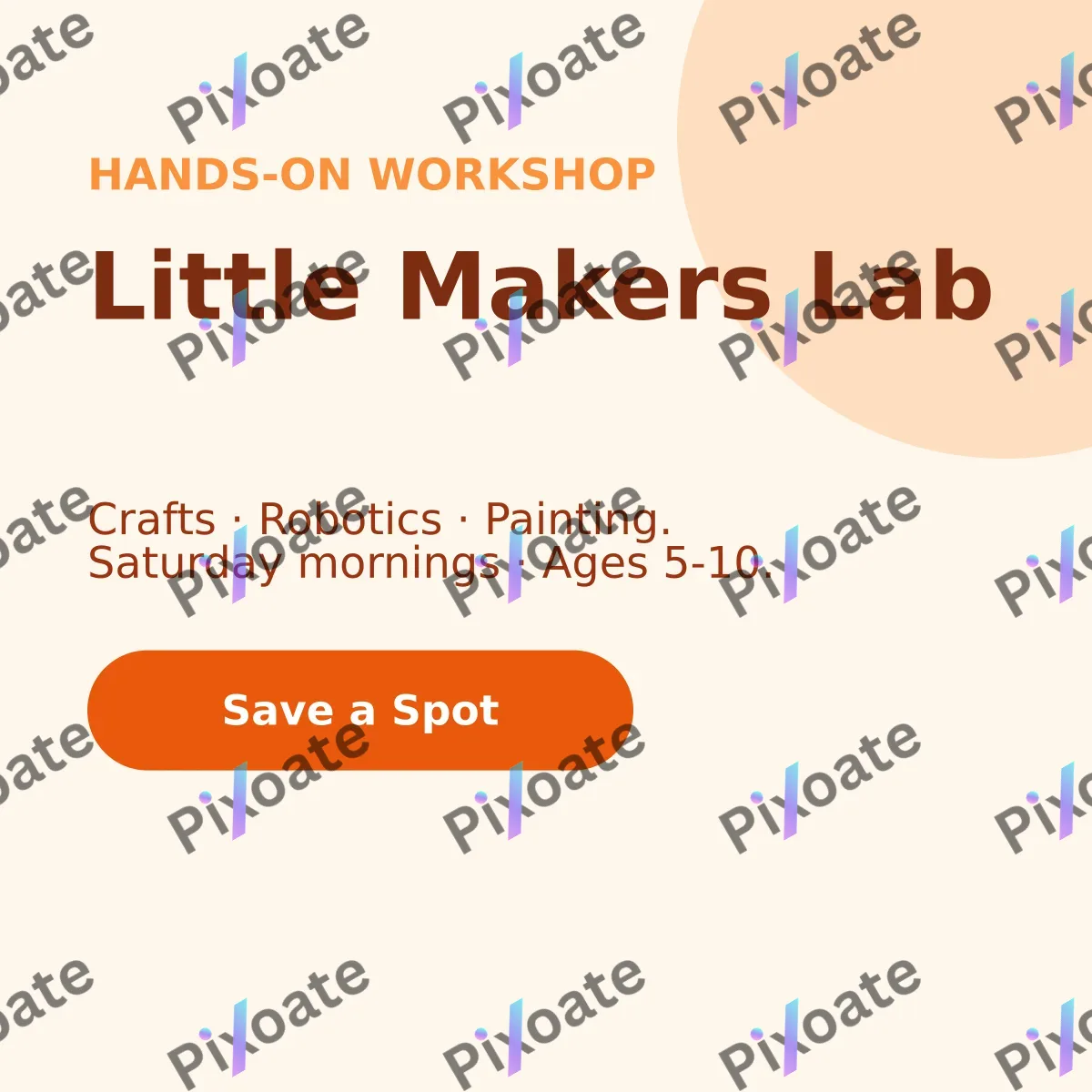 Kids Workshop Kids Workshop — editable white school template, instagram post