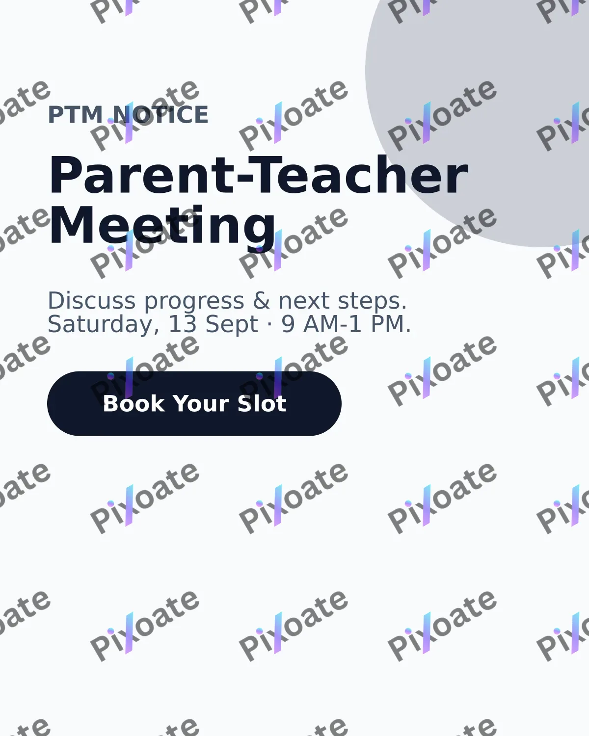 Parent-Teacher Meeting Parent-Teacher Meeting — editable white school template, instagram portrait