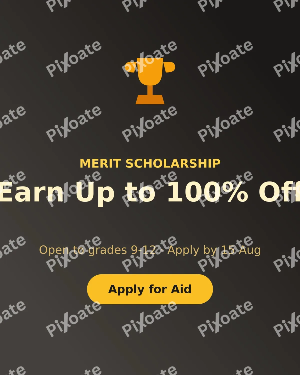 Scholarship Scholarship — editable black school template, instagram portrait