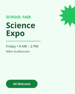 School Event — editable white school template, instagram portrait