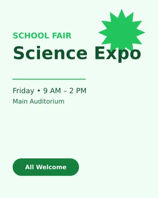 School Event — editable white school template, instagram portrait