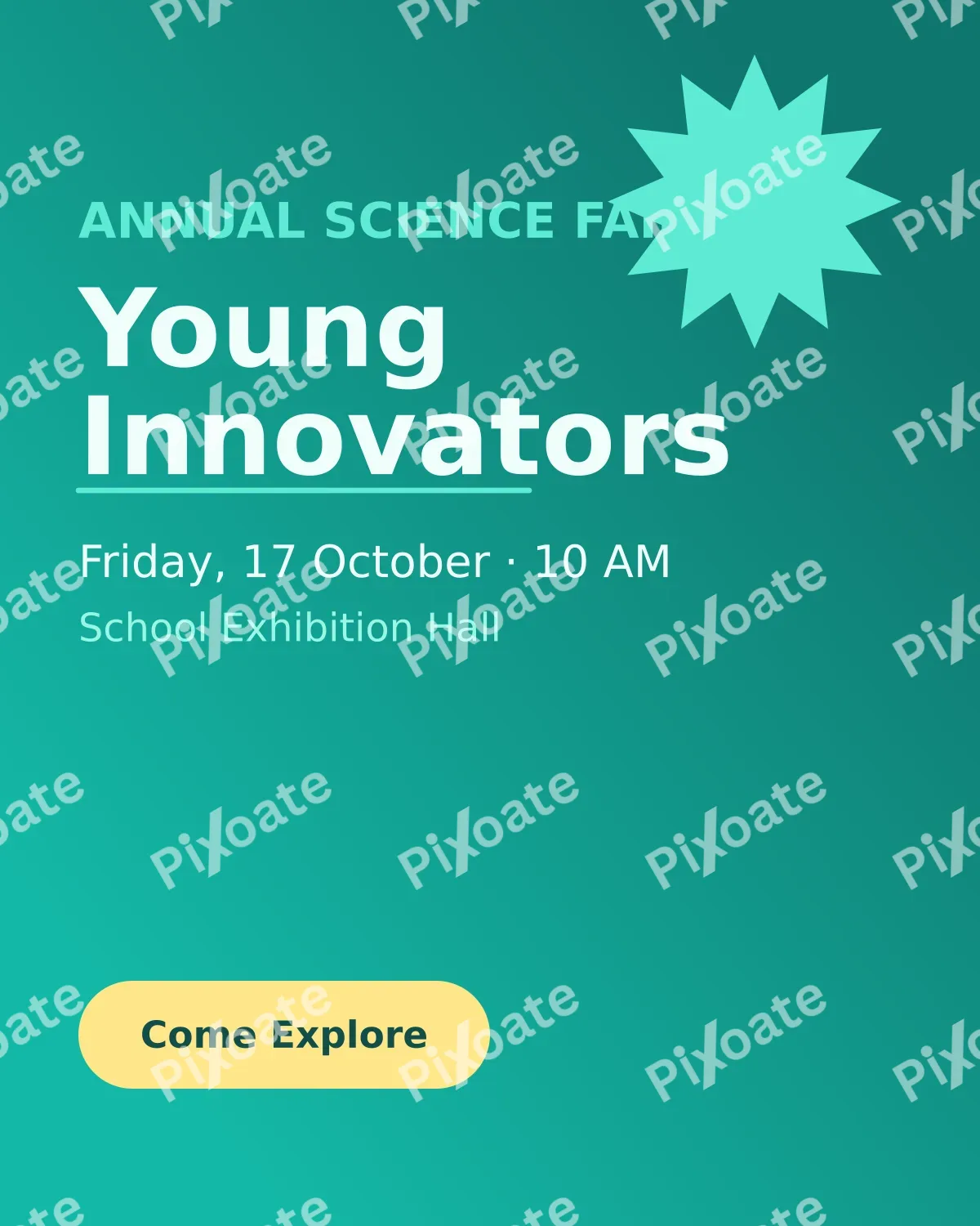 Science Fair Science Fair — editable teal school template, instagram portrait