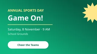 Sports Day — editable green school template, youtube thumbnail