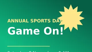 Sports Day — editable green school template, youtube thumbnail