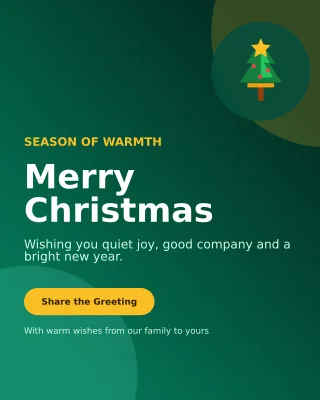 Aurora Christmas Greeting Portrait Post — editable black seasonal template, instagram portrait