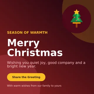 Aurora Christmas Greeting Square Post — editable black seasonal template, instagram post