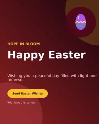 Aurora Easter Greeting Portrait Post — editable black seasonal template, instagram portrait