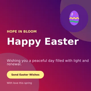 Aurora Easter Greeting Square Post — editable purple seasonal template, instagram post