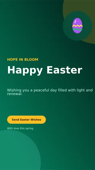 Aurora Easter Greeting Story — editable black seasonal template, story / reel