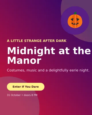 Aurora Halloween Event Portrait Post — editable purple seasonal template, instagram portrait