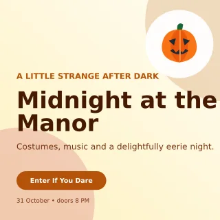 Aurora Halloween Event Square Post — editable white seasonal template, instagram post