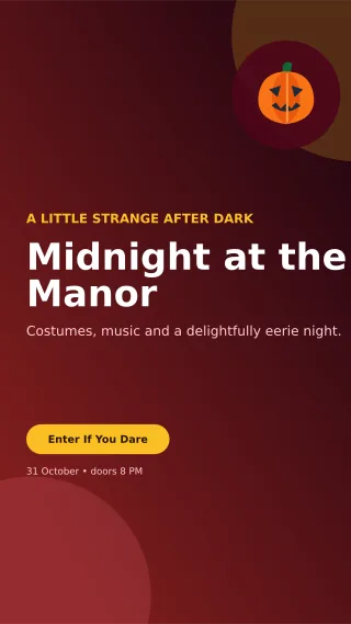 Aurora Halloween Event Story — editable black seasonal template, story / reel