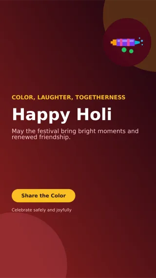 Aurora Holi Greeting Story — editable black seasonal template, story / reel