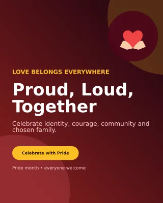 Aurora Pride Celebration Portrait Post — editable black seasonal template, instagram portrait