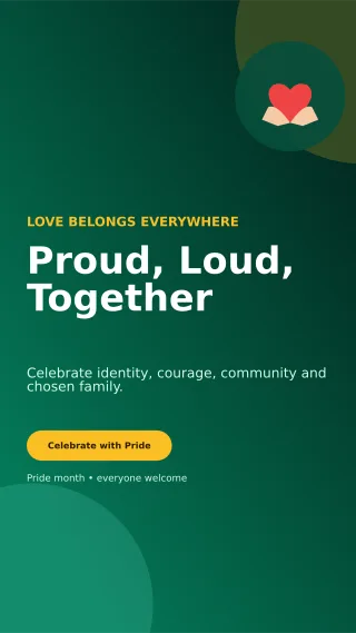 Aurora Pride Celebration Story — editable black seasonal template, story / reel