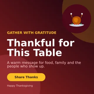Aurora Thanksgiving Greeting Square Post — editable black seasonal template, instagram post