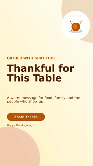 Aurora Thanksgiving Greeting Story — editable white seasonal template, story / reel