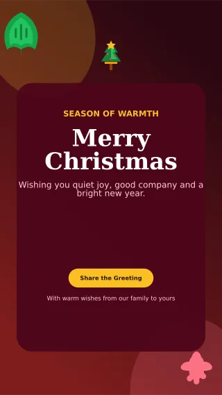 Botanical Christmas Greeting Story — editable black seasonal template, story / reel