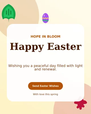Botanical Easter Greeting Portrait Post — editable white seasonal template, instagram portrait