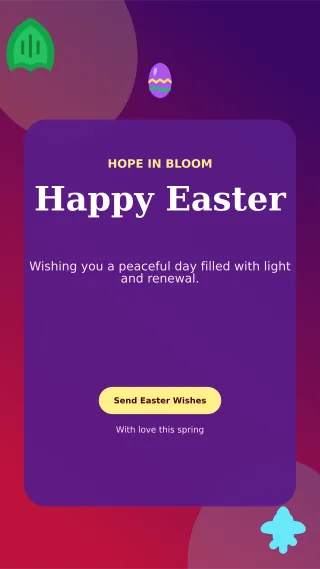 Botanical Easter Greeting Story — editable purple seasonal template, story / reel