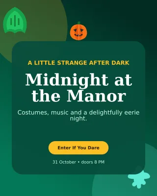 Botanical Halloween Event Portrait Post — editable black seasonal template, instagram portrait