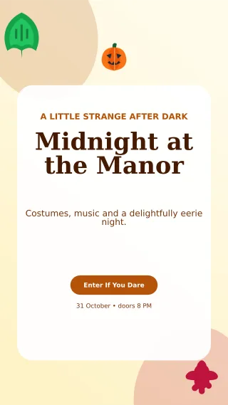 Botanical Halloween Event Story — editable white seasonal template, story / reel