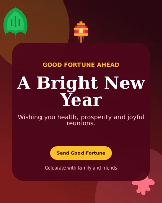 Botanical Lunar New Year Portrait Post — editable black seasonal template, instagram portrait