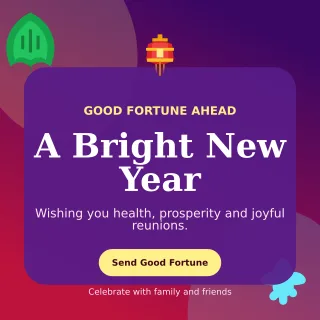 Botanical Lunar New Year Square Post — editable purple seasonal template, instagram post