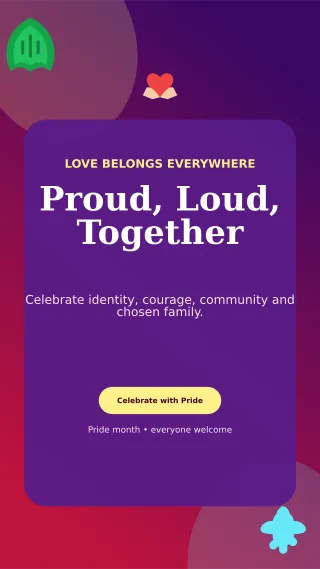 Botanical Pride Celebration Story — editable purple seasonal template, story / reel