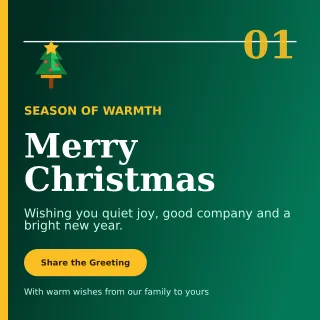 Editorial Christmas Greeting Square Post — editable black seasonal template, instagram post
