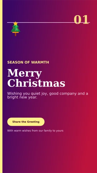 Editorial Christmas Greeting Story — editable purple seasonal template, story / reel