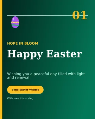 Editorial Easter Greeting Portrait Post — editable black seasonal template, instagram portrait