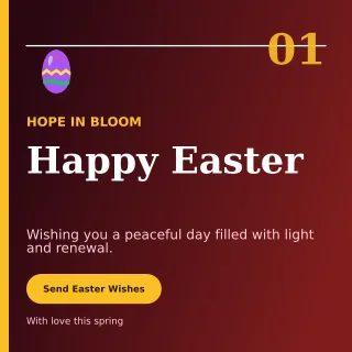 Editorial Easter Greeting Square Post — editable black seasonal template, instagram post
