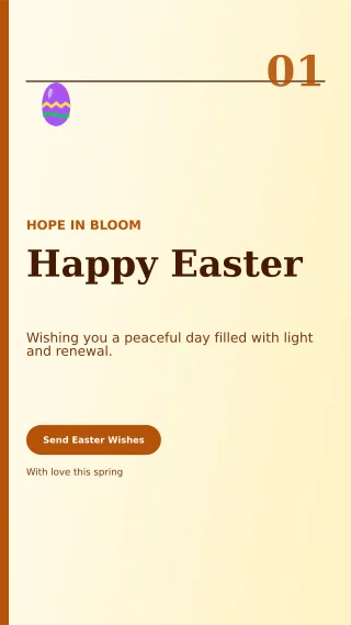 Editorial Easter Greeting Story — editable white seasonal template, story / reel