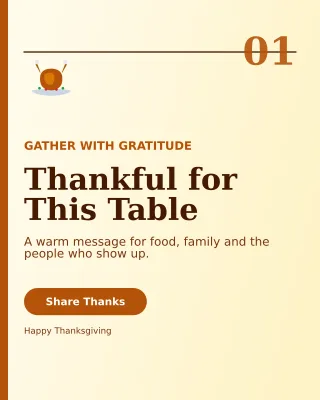 Editorial Thanksgiving Greeting Portrait Post — editable white seasonal template, instagram portrait