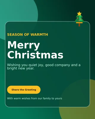 Glass Christmas Greeting Portrait Post — editable black seasonal template, instagram portrait
