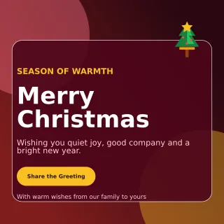 Glass Christmas Greeting Square Post — editable black seasonal template, instagram post