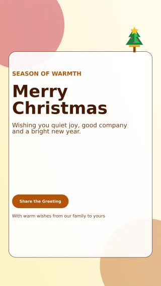 Glass Christmas Greeting Story — editable white seasonal template, story / reel