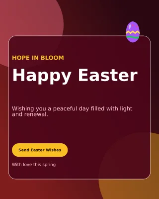 Glass Easter Greeting Portrait Post — editable black seasonal template, instagram portrait