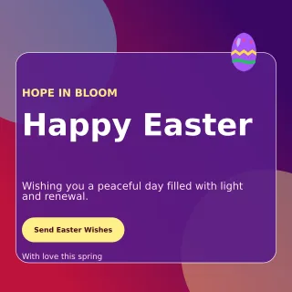 Glass Easter Greeting Square Post — editable purple seasonal template, instagram post