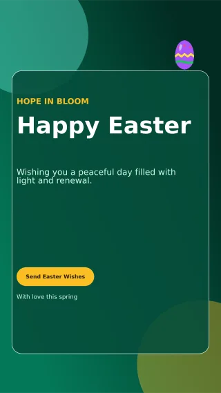 Glass Easter Greeting Story — editable black seasonal template, story / reel