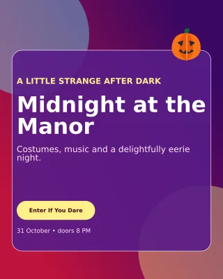 Glass Halloween Event Portrait Post — editable purple seasonal template, instagram portrait