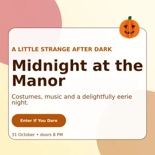 Glass Halloween Event Square Post — editable white seasonal template, instagram post