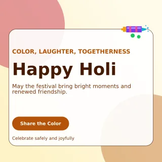 Glass Holi Greeting Square Post — editable white seasonal template, instagram post
