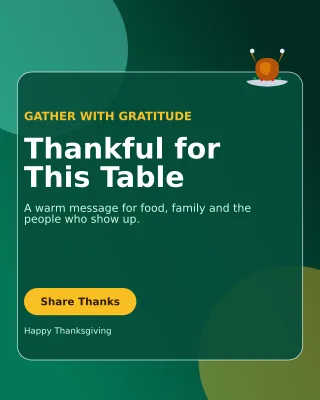 Glass Thanksgiving Greeting Portrait Post — editable black seasonal template, instagram portrait