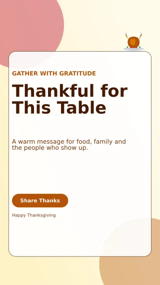 Glass Thanksgiving Greeting Story — editable white seasonal template, story / reel