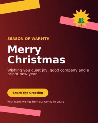 Kinetic Christmas Greeting Portrait Post — editable black seasonal template, instagram portrait