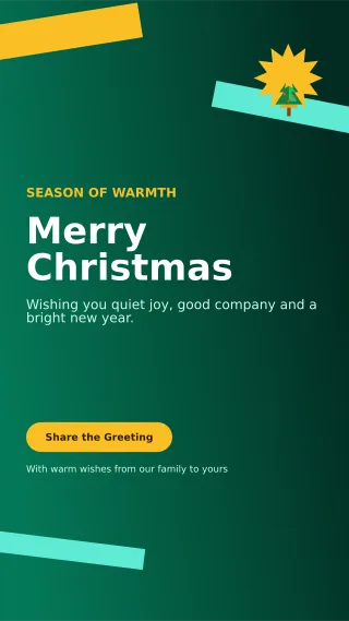 Kinetic Christmas Greeting Story — editable black seasonal template, story / reel
