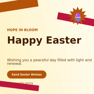 Kinetic Easter Greeting Square Post — editable white seasonal template, instagram post
