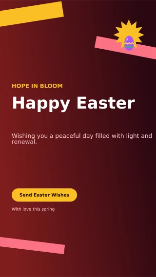 Kinetic Easter Greeting Story — editable black seasonal template, story / reel